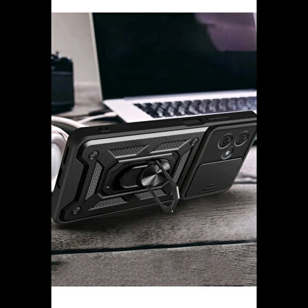 Newface Xiaomi Redmi Note 13 Pro Plus Kılıf Pars Lens Yüzüklü Silikon