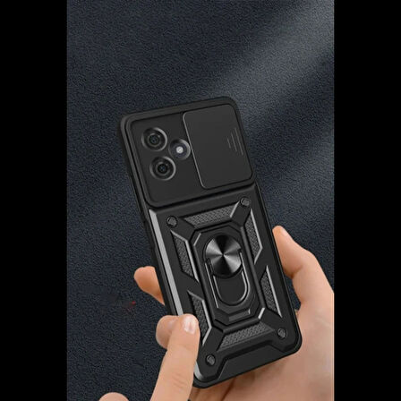 Newface Xiaomi Redmi Note 13 Pro Plus Kılıf Pars Lens Yüzüklü Silikon