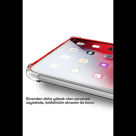 Newface Samsung Galaxy T737 Tab S7 FE 12.4 Kılıf Anti Shock Tablet Silikon - Şeffaf