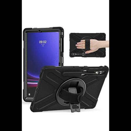 Newface Samsung Uyumlu Galaxy X610 Tab S9 FE Plus 12.4 Kılıf Amazing Tablet Kapak - Siyah