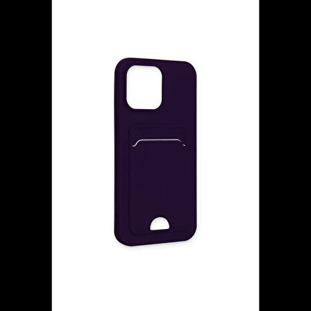 Newface iPhone 14 Pro Kılıf Kelvin Kartvizitli Silikon - Derin Mor