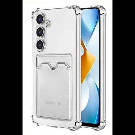 Newface Samsung Galaxy S24 Plus Kılıf Kart Şeffaf Silikon - Şeffaf