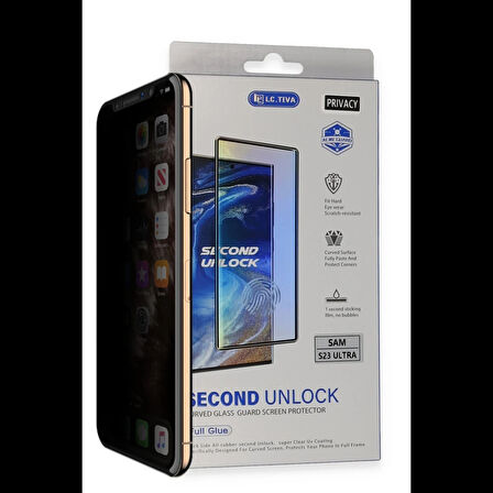 Newface Samsung Uyumlu Galaxy S23 Ultra Durable Full Glue Curved Hayalet Cam