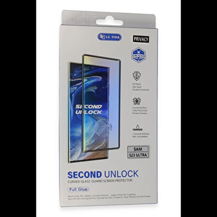Newface Samsung Uyumlu Galaxy S23 Ultra Durable Full Glue Curved Hayalet Cam