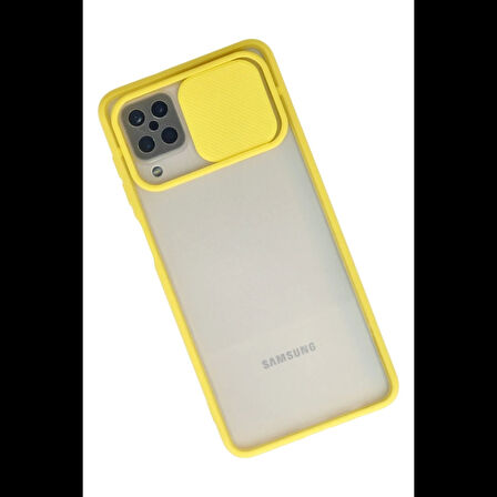 Newface Samsung Uyumlu Galaxy A12 Kılıf Palm Buzlu Kamera Sürgülü Silikon