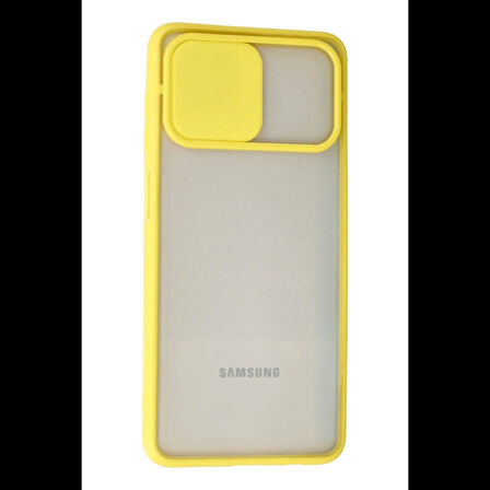 Newface Samsung Uyumlu Galaxy A12 Kılıf Palm Buzlu Kamera Sürgülü Silikon