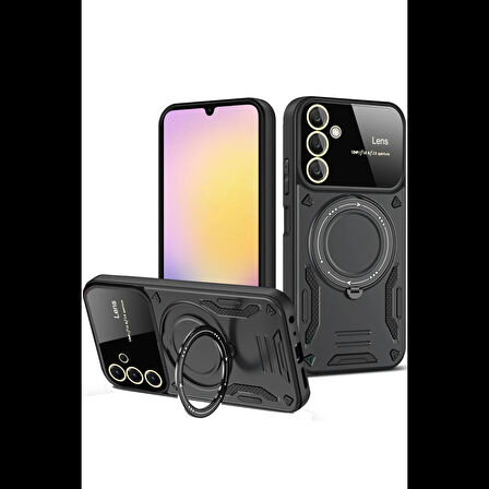 Newface Samsung Uyumlu Galaxy A16 5G Kılıf Joy Lens Standlı Kapak