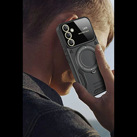 Newface Samsung Uyumlu Galaxy A16 5G Kılıf Joy Lens Standlı Kapak