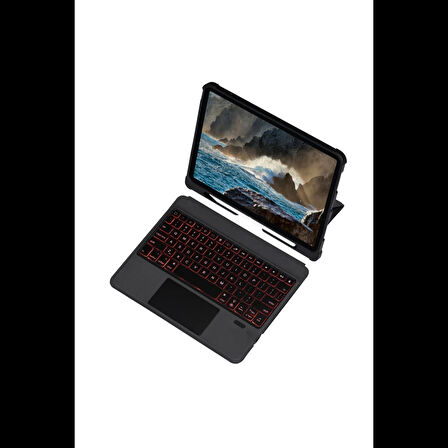 Newface T5206D iPad 10.2 (7.nesil) Kılıf İnter Ledli Klavyeli Tablet Kılıfı - Siyah