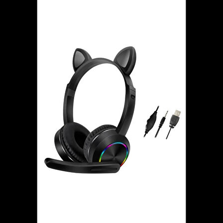 Karler Bass AKZ020 Kafa Üstü Işıklı Kedi Kulaklık