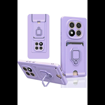 Xiaomi Uyumlu Redmi Note 14 Pro 4G Kılıf Zuma Kartvizitli Yüzüklü Silikon