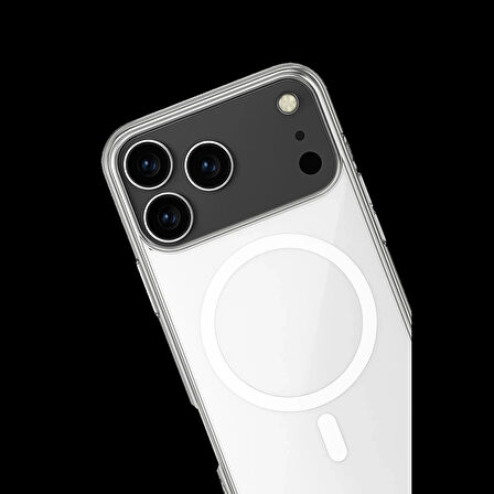 Newface iPhone 17 Pro Max Kılıf Magneticsafe Şeffaf Silikon - Şeffaf