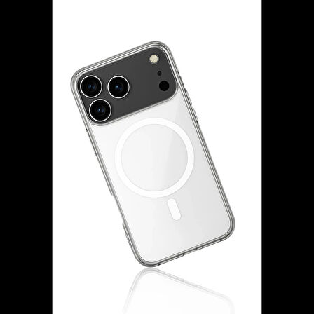 Newface iPhone 17 Pro Max Kılıf Magneticsafe Şeffaf Silikon - Şeffaf