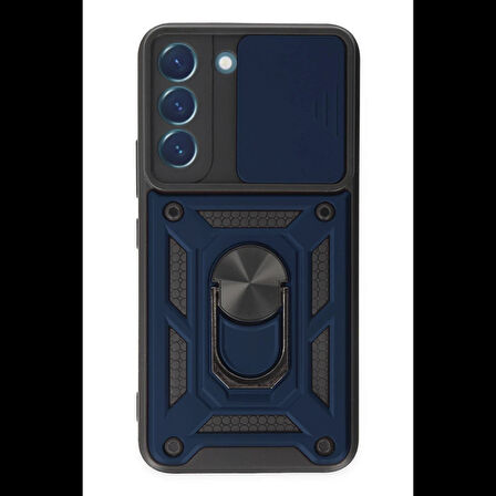 Newface Samsung Galaxy S22 Kılıf Pars Lens Yüzüklü Silikon