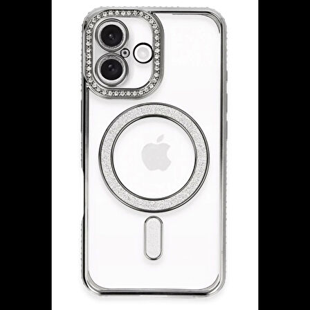 Newface iPhone 16 Kılıf Joke Simli Magneticsafe Kılıf