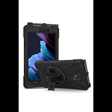 Newface Samsung Uyumlu Galaxy T577 Tab Active 3 Kılıf Amazing Tablet Kapak - Siyah