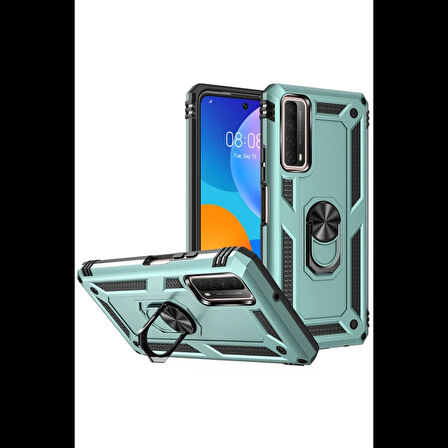 Newface Huawei P Smart 2021 Kılıf Sofya Yüzüklü Silikon Kapak