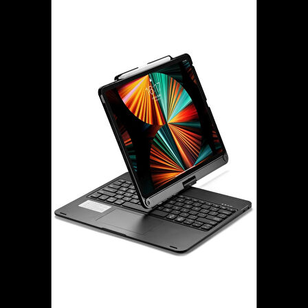 Newface iPad Pro 12.9 (2021) Kılıf Magic Dönen Klavyeli Tablet Kılıf