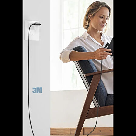 Newface USB to Lightning 3M 2.4A Kablo - Siyah