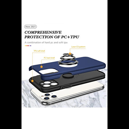 Newface iPhone 11 Pro Max Kılıf Elit Yüzüklü Kapak