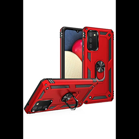 Newface Samsung Uyumlu Galaxy A03S Kılıf Sofya Yüzüklü Silikon Kapak