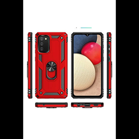 Newface Samsung Uyumlu Galaxy A03S Kılıf Sofya Yüzüklü Silikon Kapak