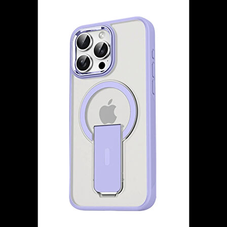 Newface iPhone 14 Pro Max Tork Magsafe Standlı Kapak - Lila