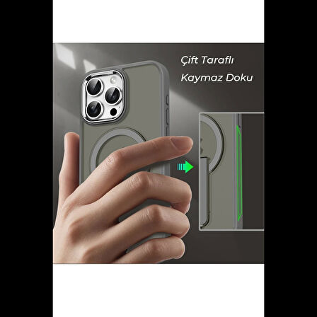 Newface iPhone 14 Pro Max Tork Magsafe Standlı Kapak - Lila