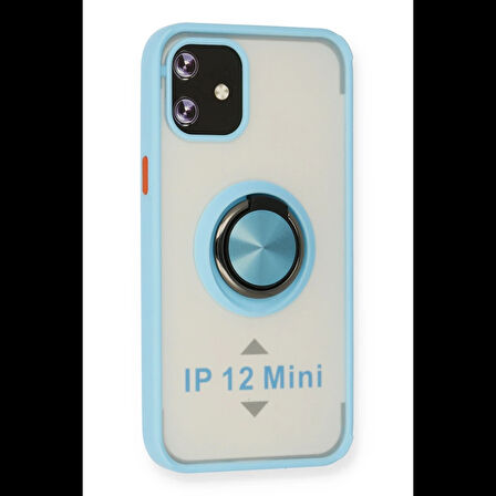 Newface iPhone 12 Mini Kılıf Montreal Yüzüklü Silikon Kapak