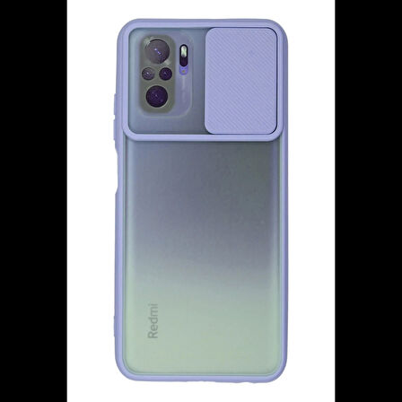 Newface Xiaomi Uyumlu Redmi Note 10 Kılıf Palm Buzlu Kamera Sürgülü Silikon