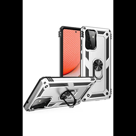 Newface Samsung Uyumlu Galaxy A72 Kılıf Sofya Yüzüklü Silikon Kapak