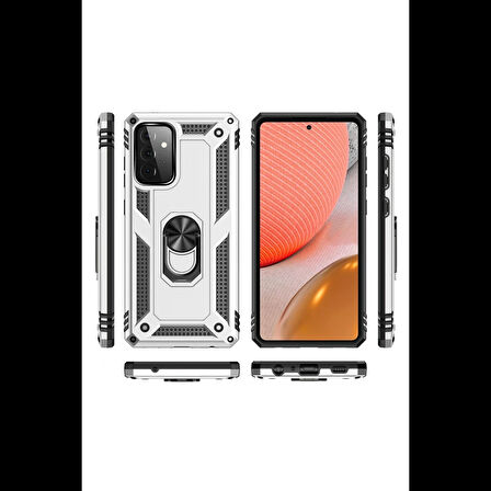 Newface Samsung Uyumlu Galaxy A72 Kılıf Sofya Yüzüklü Silikon Kapak