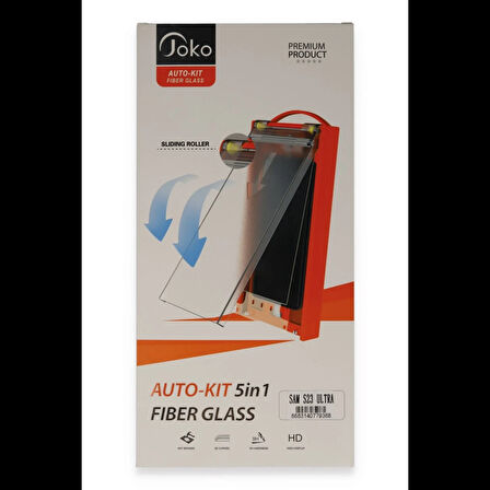 Joko Samsung Uyumlu Galaxy S23 Ultra AutoKit 5in1 Fiber Hayalet Cam Ekran Koruyucu