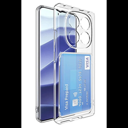 Joy Tekno Xiaomi Redmi Note 14 Pro Plus Kılıf Kart Şeffaf Silikon - Şeffaf