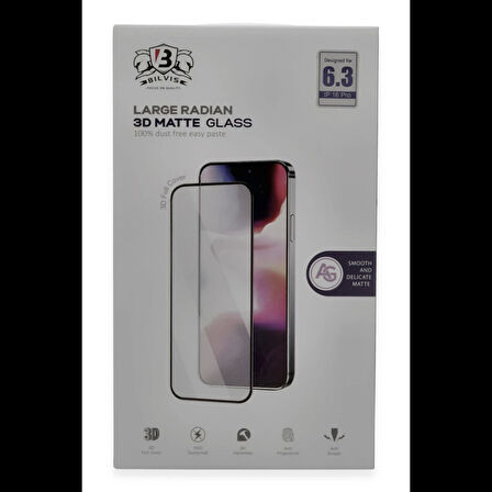 Newface iPhone 16 Pro Max Bilvis 3D Mat Cam Ekran Koruyucu