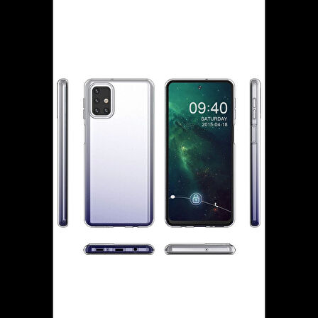 Newface Samsung Galaxy M31S Kılıf Lüx Şeffaf Silikon