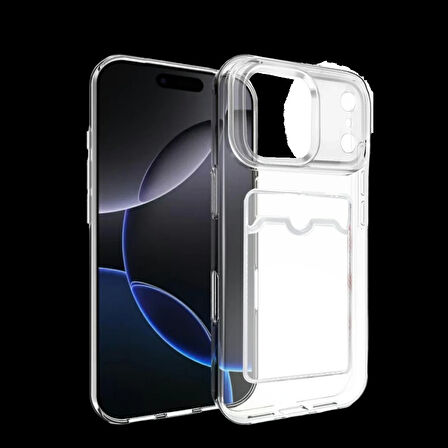 Joy Tekno Apple iPhone 17 Pro Max Kart Şeffaf Silikon - Şeffaf