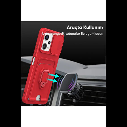Newface Xiaomi Redmi Note 12 Pro 5G Kılıf Zuma Kartvizitli Yüzüklü Silikon