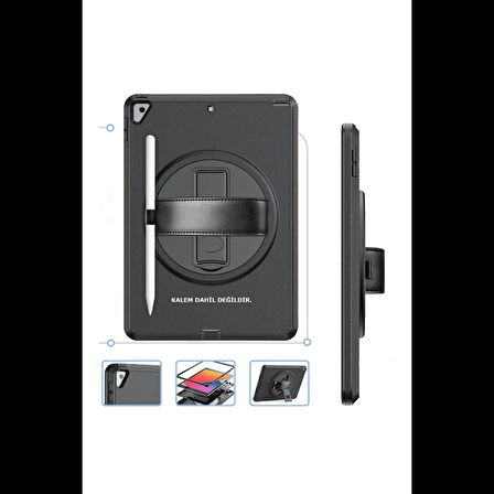 Newface iPad 10.2 (7.nesil) Kılıf Hand Strap Tablet Kılıfı