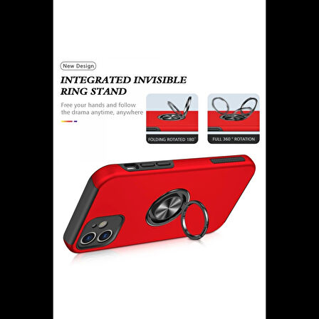 Newface iPhone 12 Mini Kılıf Elit Yüzüklü Kapak