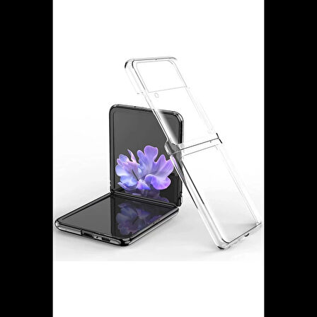 Newface Samsung Galaxy Z Flip 3 Kılıf Fold TPU Silikon - Şeffaf