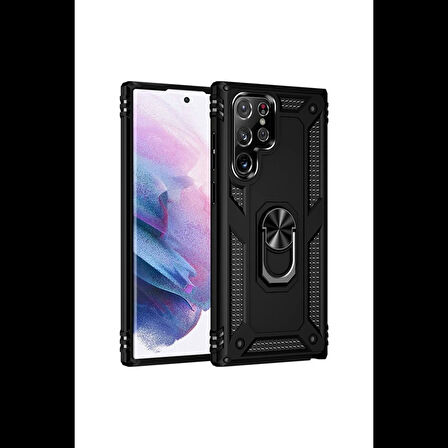 Newface Samsung Galaxy S21 Ultra Kılıf Sofya Yüzüklü Silikon Kapak