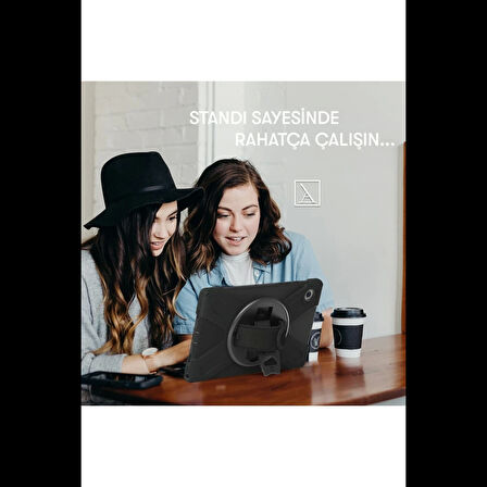 Newface Lenovo Tab M10 TB328FU Kılıf Amazing Tablet Kapak - Siyah