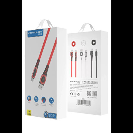 Konfulon DC01 Süper Hızlı Micro USB Kablo 1M 2.4A
