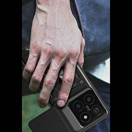 Joy Tekno Xiaomi Mi 14T Pro Kılıf Pars Lens Yüzüklü Silikon