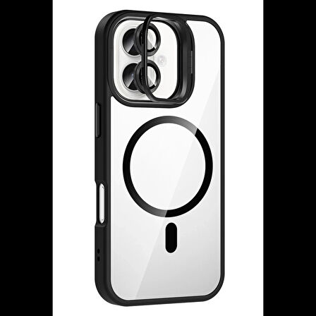 Joy Tekno Apple iPhone 16 Remim Lensli Magsafe Standlı Kapak