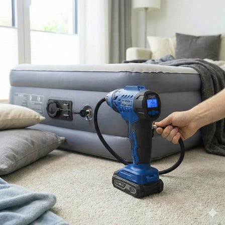 Scheppach C-AC20-X 20V Akülü Hava Pompası Seti – 4.0 Ah Akü, Şarj Cihazı ve Adaptörler