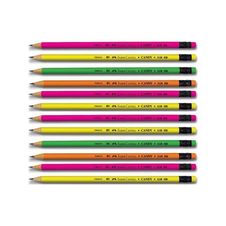 Faber Castell Candy 2B Silgili Yuvarlak Kurşun Kalem 12 li