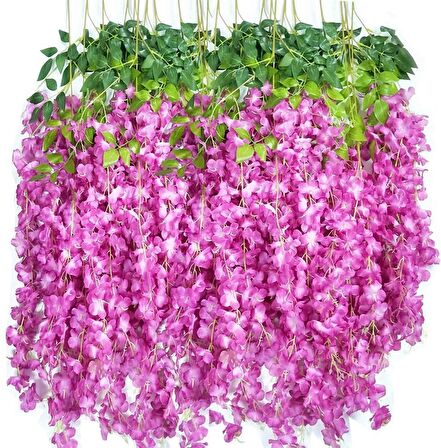 Sarkan Yapay Çiçek Akasya LİLA 80 cm 3 Sarkan Dallı 12 ADET BAĞ