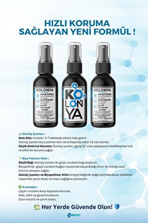 Gümüş İyonlu Dezenfektan Kolonya 100 ml